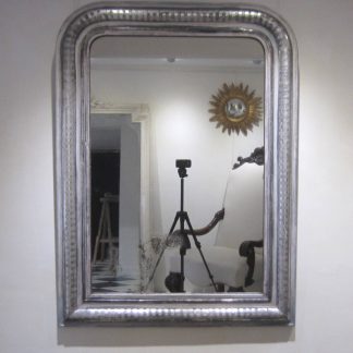 Bleached silver archtop mirror