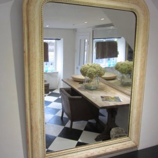 Bleached gesso arch top mirror