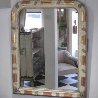 Bleached gesso gilt mirror