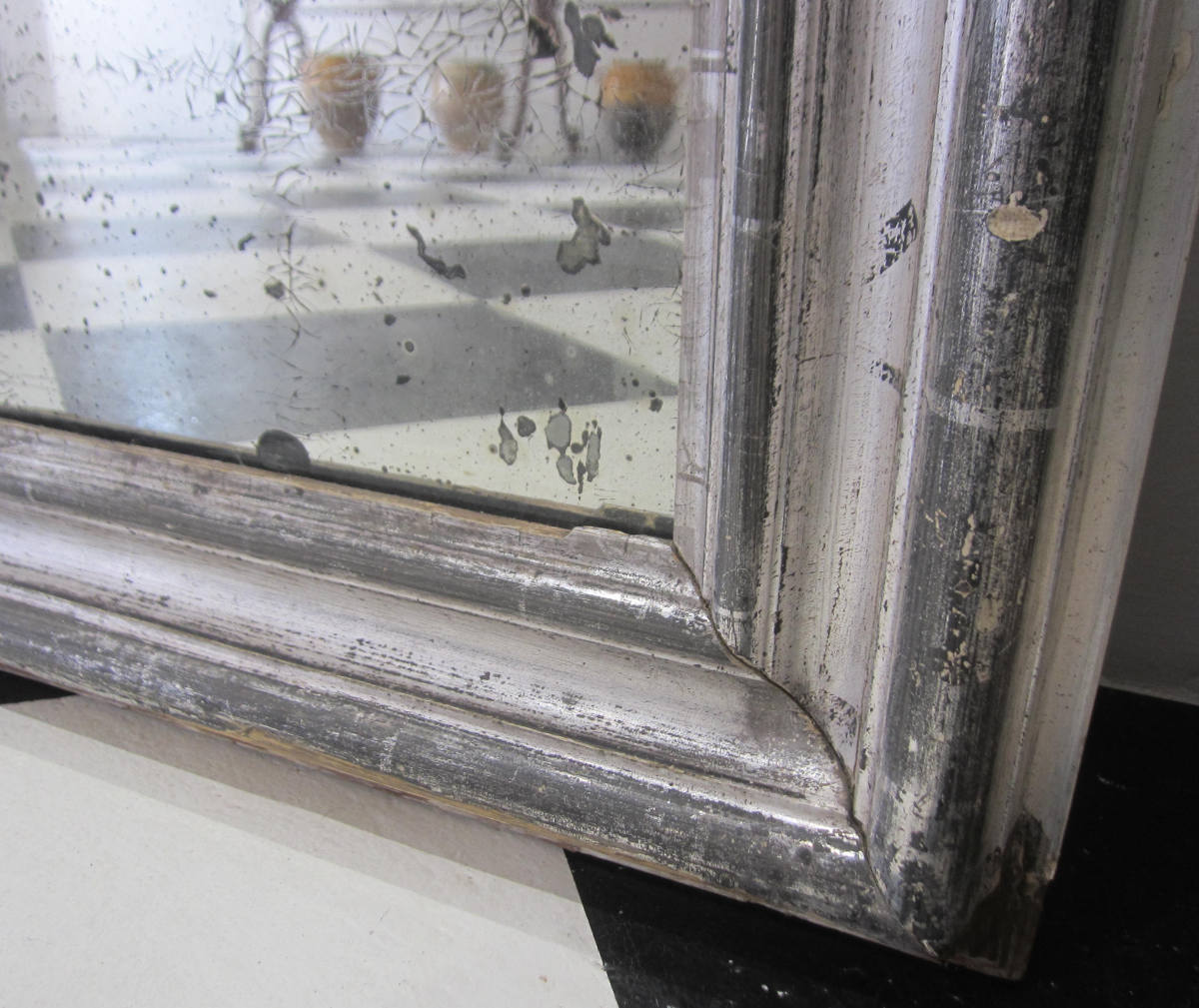 Big distressed silver mirror