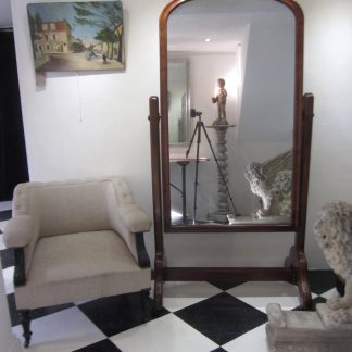 Mahogany cheval mirror