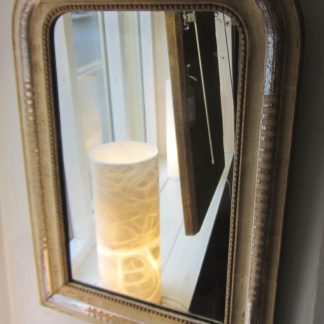 Bleached gesso arch top mirror